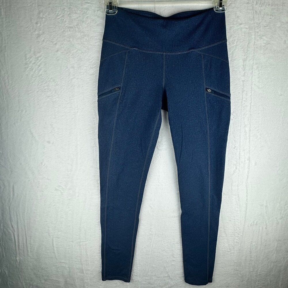 Athleta Pixy Drifter Leggings. Dark Blue. Side Zip Pockets. Size Small.